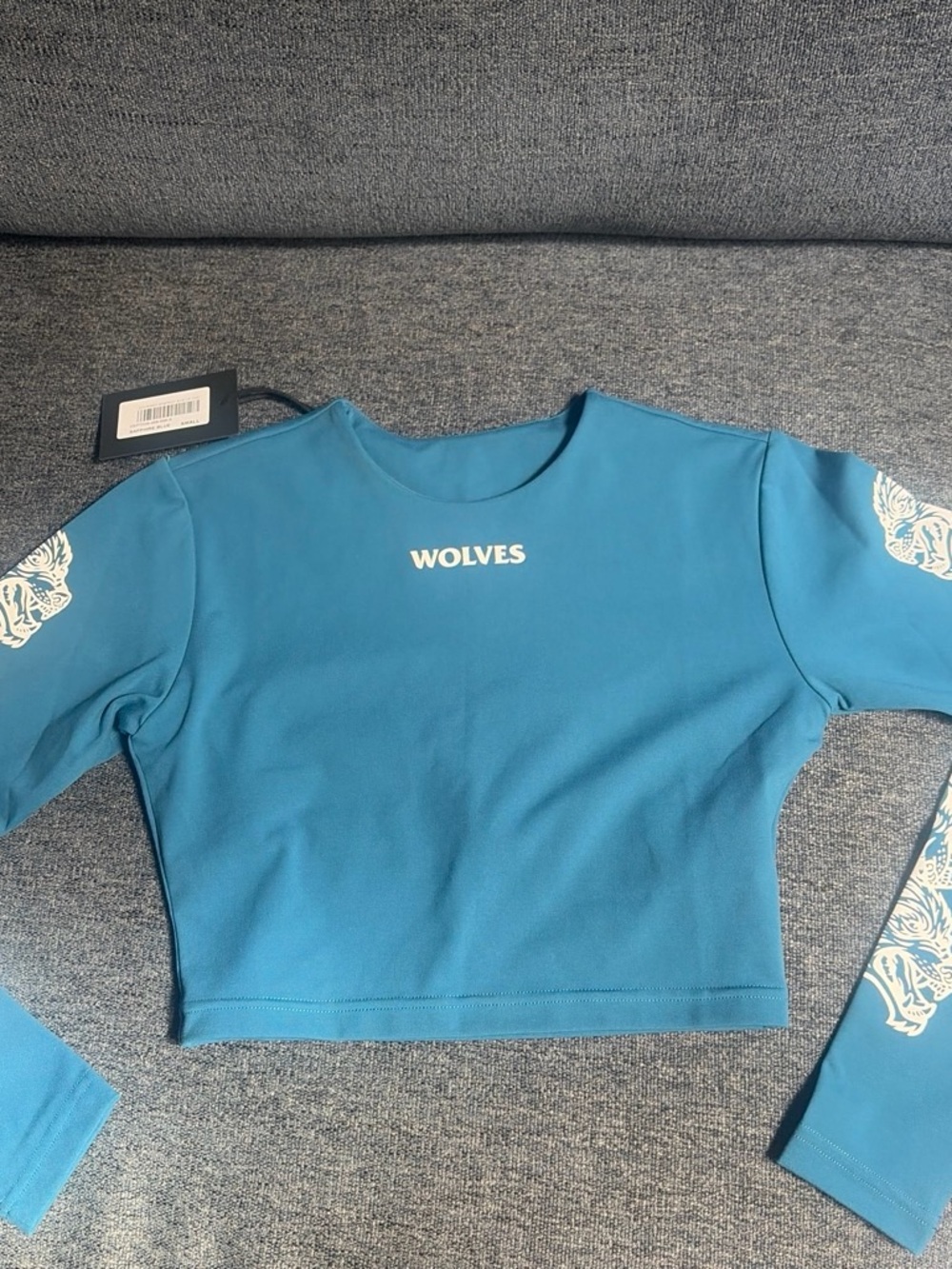 SHE Blue Cropped Long-Sleeve Women's Top